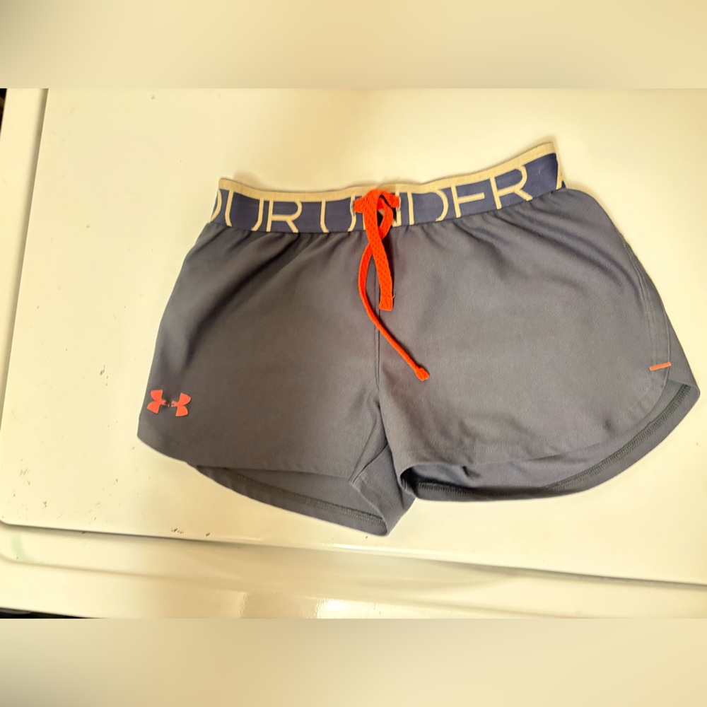 Under Armour Blue Shorts with Orange Details